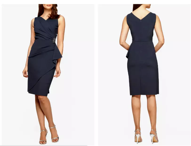 Alex evenings charcoal clearance dress