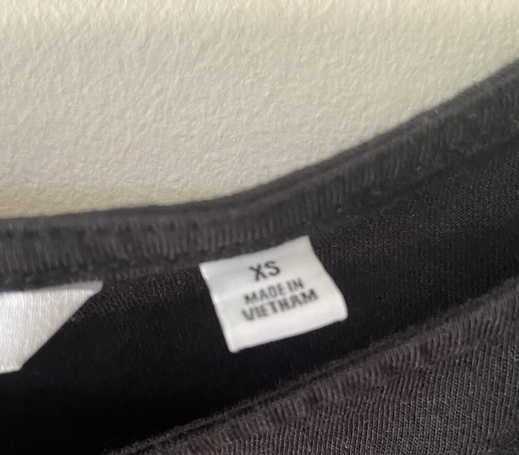 Uniqlo Womens XS T-shirt dress Short Sleeve Casual Short black weekend boho thumbnail 3