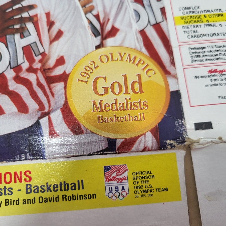 Kellogg's Corn Flakes Vintage 1992 Gold Dream Team Box Cornflakes