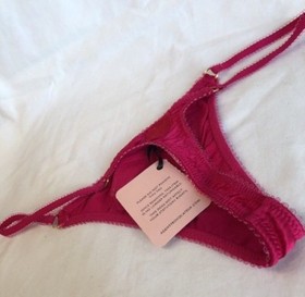 Vintage Agent Provocateur Bisoux Trixie Thong Size Small / Medium Pink Silk BNWT