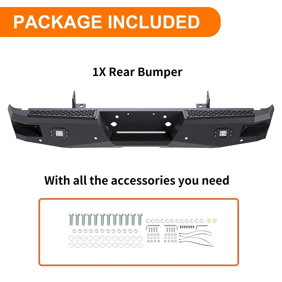 Para 1999-2016 Ford Super Duty F250 F350 Duty para-choque traseiro montado com farol de neblina - Imagem 4 de 4