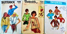 U PICK! MISSES VTG TOP BLOUSE TUNIC Patterns ~ UC