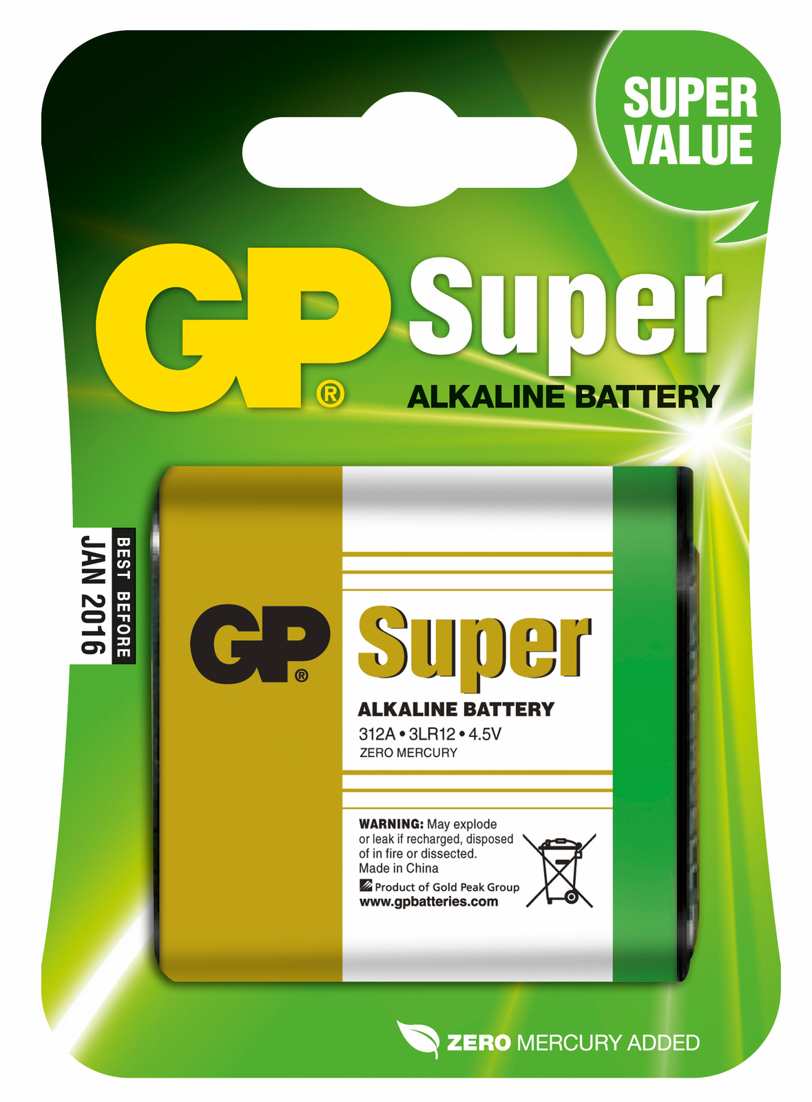 Gp Batteries Blister 1 Batteria 4,5V GP Super 312A 3LR12
