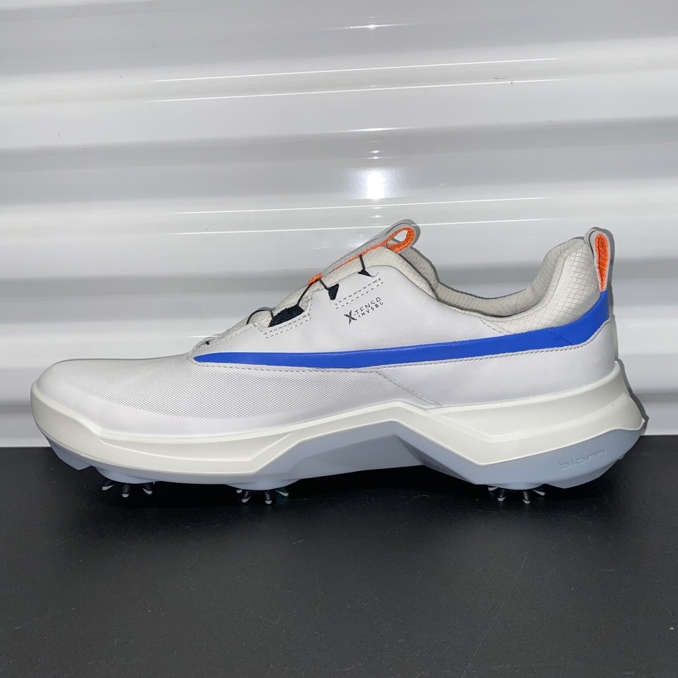 ECCO Golf Biom G5 BOA Men's 1313.5 Golf Shoes Cleats White Blue