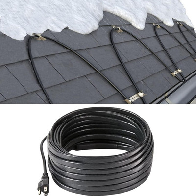 Roof Heat Cable Snow De-Icing Kit Self-Regulating Plug-In Ready Heat Tape for Ro