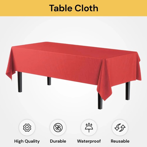 Plastic Table Cloth Colour Rectangle Cover Birthday Party Tablecover 137x274cm - Picture 11 of 13