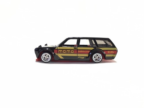 Hot Wheels Datsun 510 Wagon Momo Black Lowered SUPER CUSTOM WHEEL SWAP by AEB - Picture 6 of 7