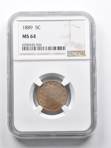 MS64 1889 Liberty V Nickel NGC *1398