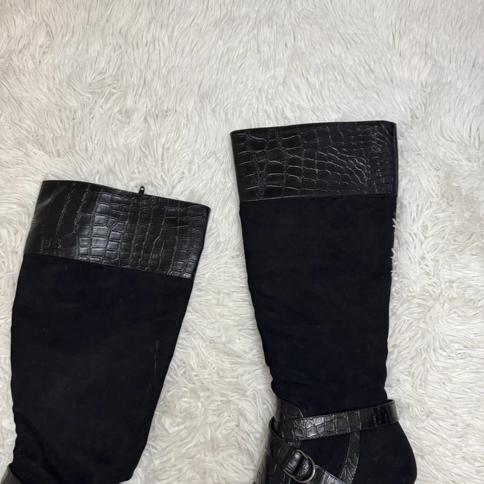 Botas Natural Soul Para Mujer Talla 11 Variante Negras Altas Hasta la Rodilla Cremallera Lateral Foto 4 de 4