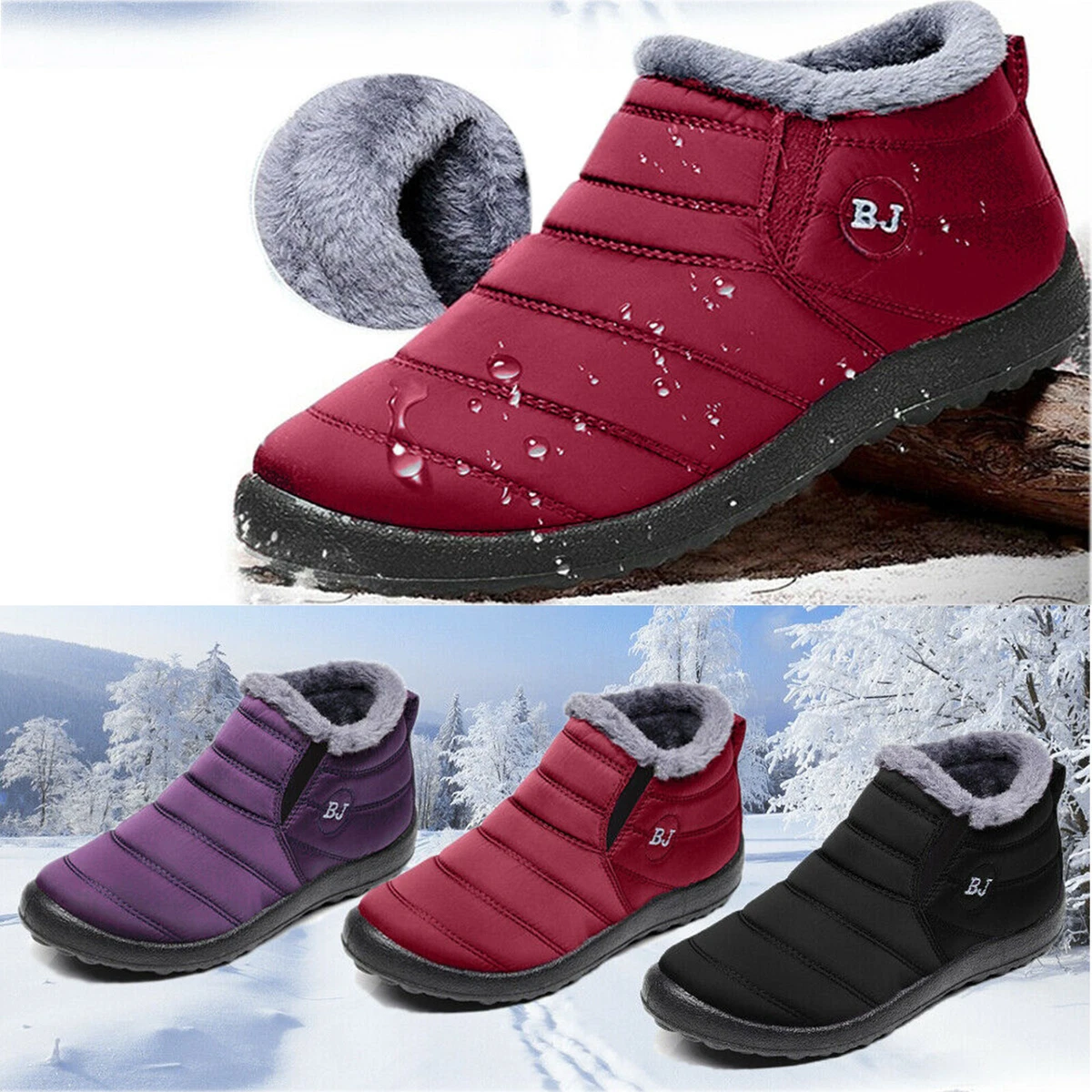 New winter Boojoy Shoes, Winter Lightweight Snow Boots Non-slip Ankle Boots  Warm