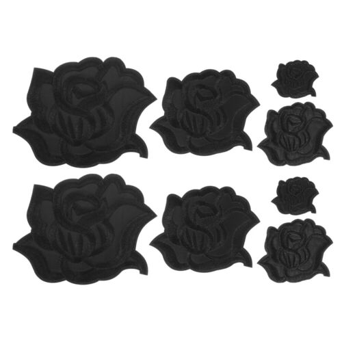  8pcs Compact Clothing Patches, Rose Design, Coat Patches, Decorative - Picture 1 of 16