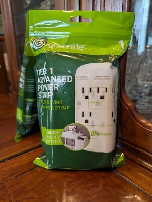 Greenlite Tier 1 Advanced Power Strip Wall 5 Outlet Energy Saves Surge Protector