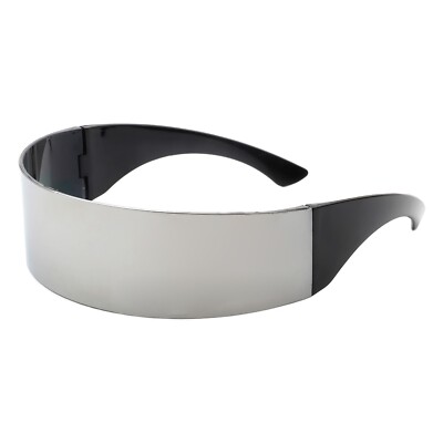 Futuristic Cyclops monoblock shield mirror Sunglasses Unisex PLOPLO 2 Pack Futuristic Cyclops Monoblock Shield Mirrored  main image 4