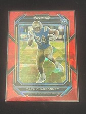 2023 Prizm Draft Picks #124 Zach Charbonnet Red Ice Prizm Rookie Card RC SP. rookie card picture