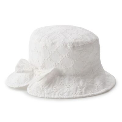 Bioworld White Eyelet Summer Sun Hat Baby Toddler Girl Size 2T-4T NEW