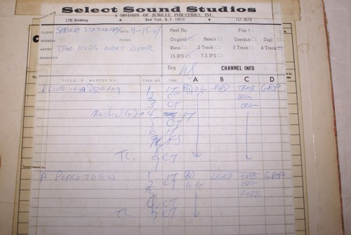 The Kids Next Door (Master Tape) "Vivo in un sogno" & "Un posto dove andare" 1967 RARO - Foto 1 di 3