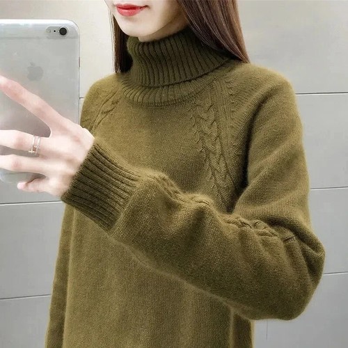 Maglione donna girocollo nuovo maglia calda sciolta pullover top maglia maglione - Foto 30 di 43