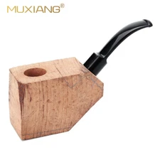MUXIANG Briar Wood Block Pre Drilled Beginner DIY Kit Semi-Finished Tobacco Pipe
