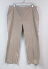 EILEEN FISHER Pants Size 20 Organic Cotton Stretch Tapered Ankle Cropped Beige