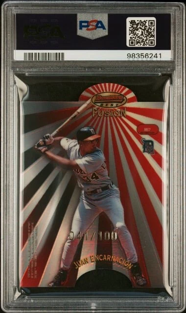 JUAN GONZALEZ ENCARNACION 1998 BOWMAN'S BEST MIRROR IMAGE FUSION REFRACTOR PSA 8 - Image 2 of 2