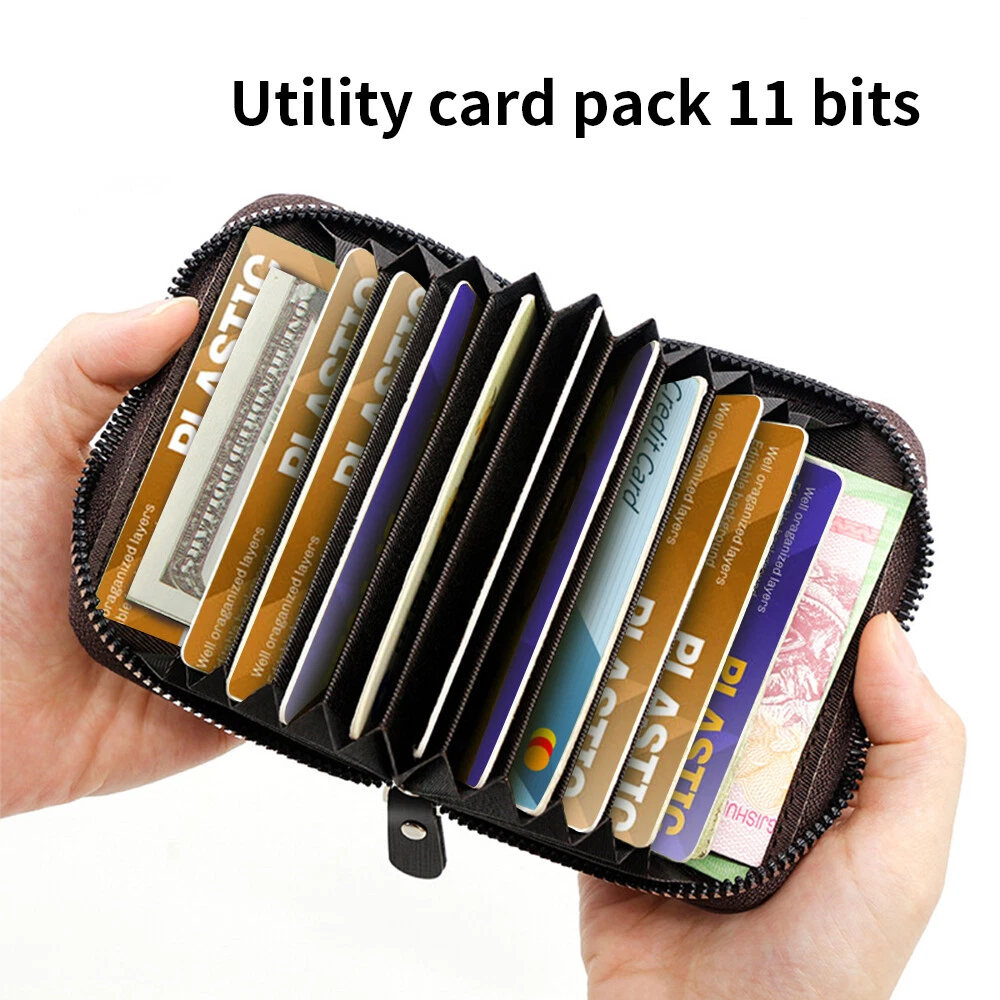 Cheap High Quality ID Credit Card Bank Card Holder Wallet Luxury Anti Rfid  Block Protection Magic Leather Slim Money Wallet Cover