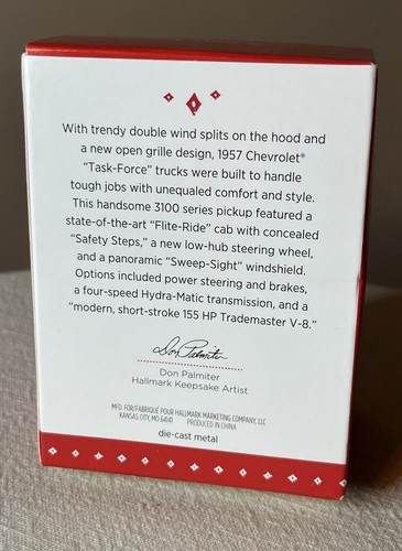 NIB 2015 Hallmark Keepsake Ornament 1957 Chevrolet 3100 All-American Truck Serie - 第 2/4 張圖片