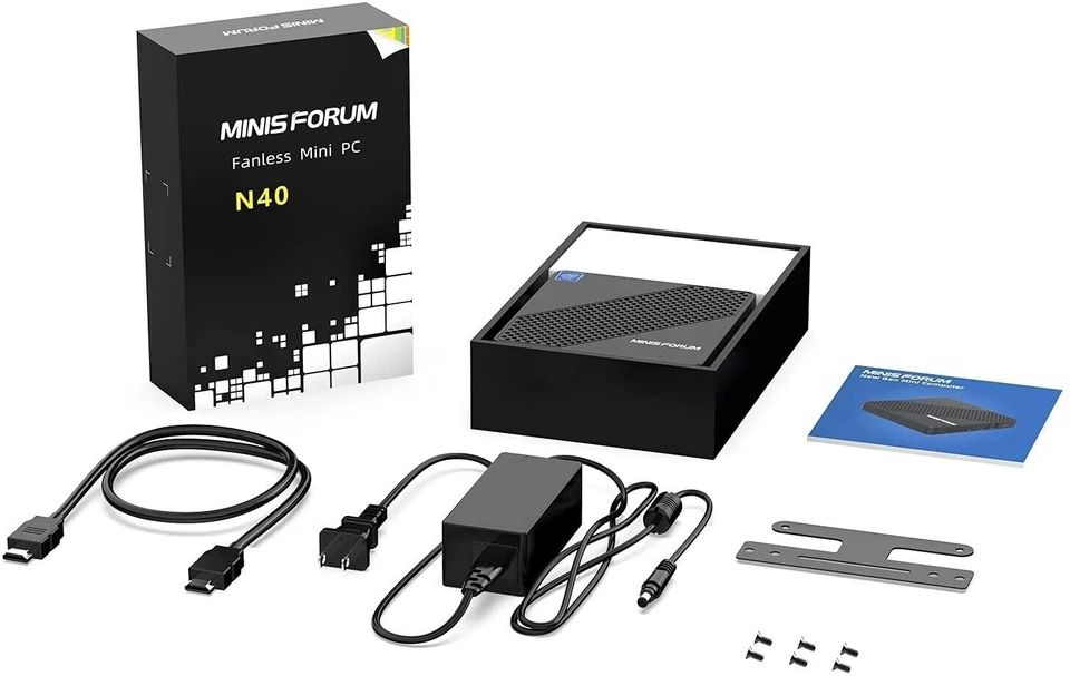 MINISFORUM N40 Mini PC Intel Celeron N4020 2.8GHz DDR4 4GB 64GB Fanless NEW - Image 3 of 3
