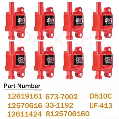 High Performance Ignition Coil + Spark Plug & Wire For Chevy GMC 5.3L 6.2L UF413 - Picture 15 of 24