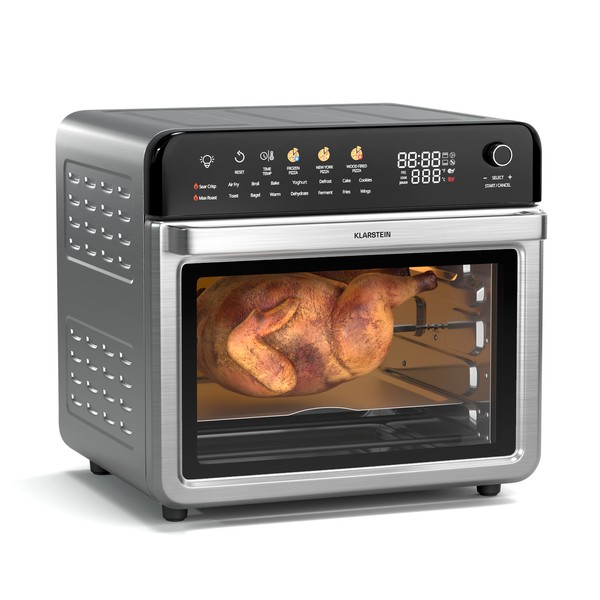 Friggitrice Ad Aria Calda Airfryer 19 Programmi 34 L 2200 W Forno Pizza Acciaio Inox-image