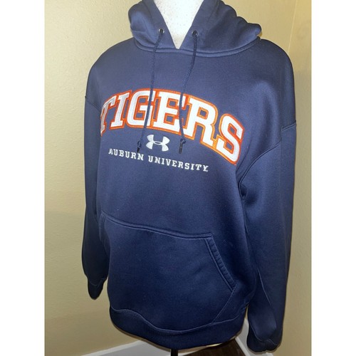 Under Armour Auburn University Tigers Hoodie Sweatshirt Blue W/ Logo Size M 42" - 第 2/10 張圖片