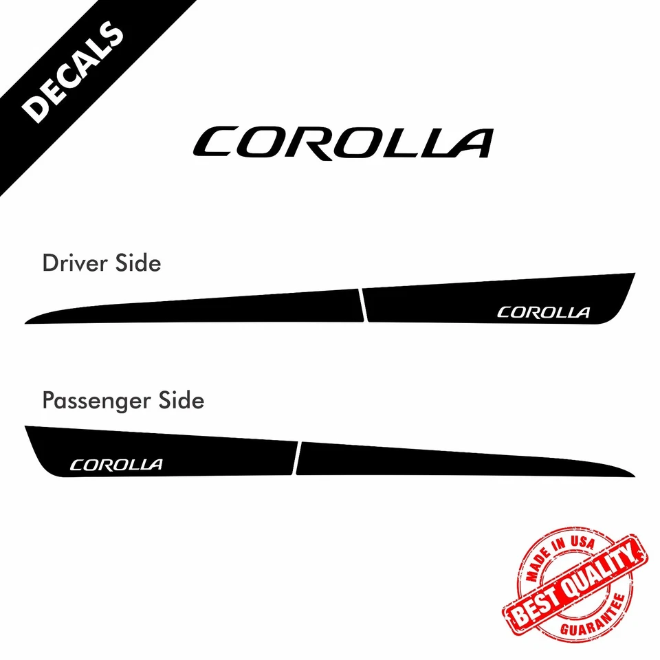 Calcomanías de vinilo para panel basculante rayas laterales precortadas Toyota Corolla 2015 a 2017 |44 Foto 2 de 4