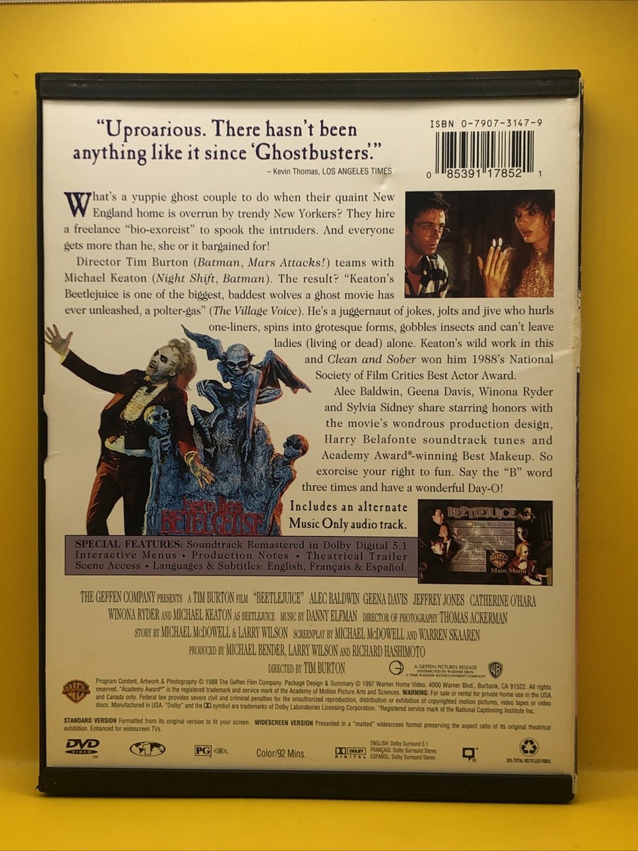 Beetlejuice DVD Michael Keaton / Tim Burton Cult Comedy Horror