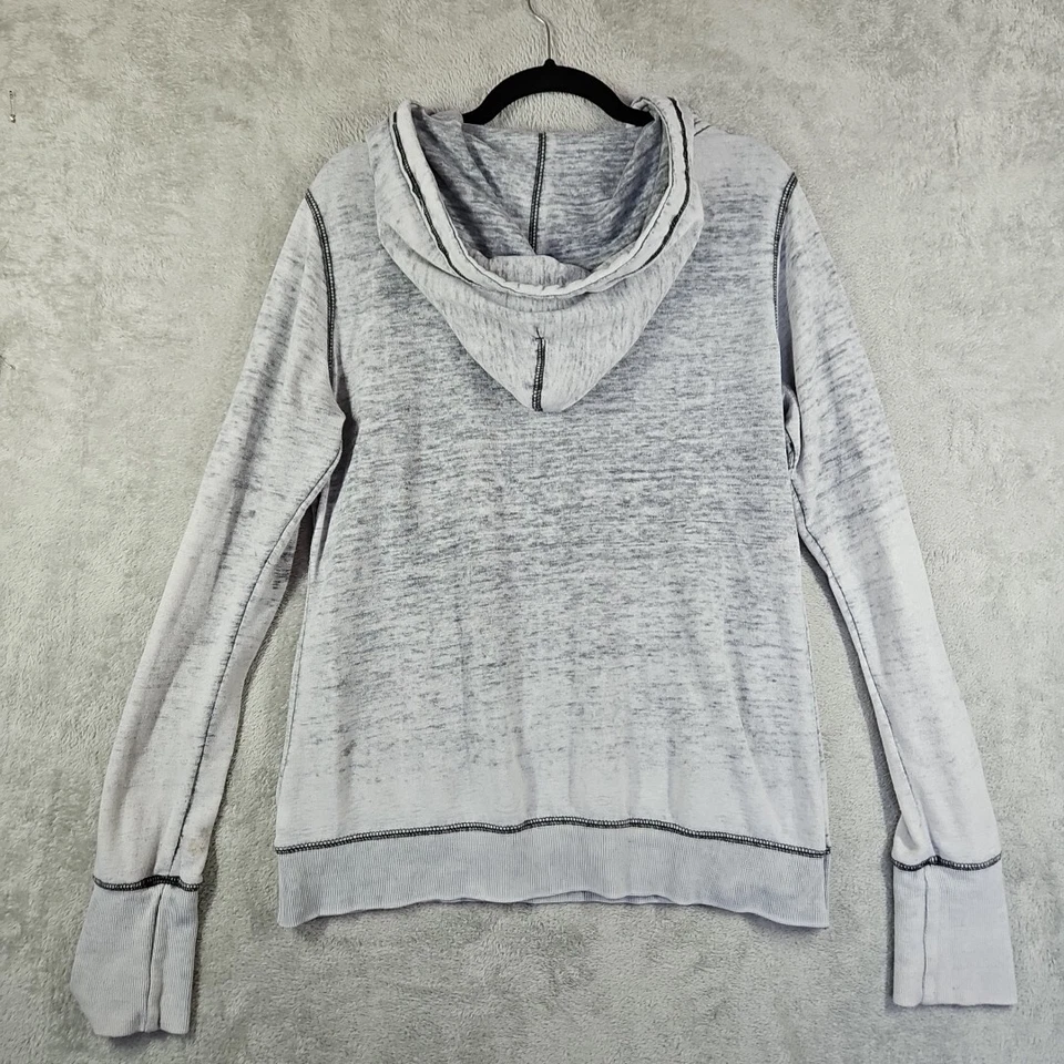 Zen By J. America Women Hoodie Gray Sweatshirt Rhinestones Red Sparkle Fox Sz M - Image 3 of 4