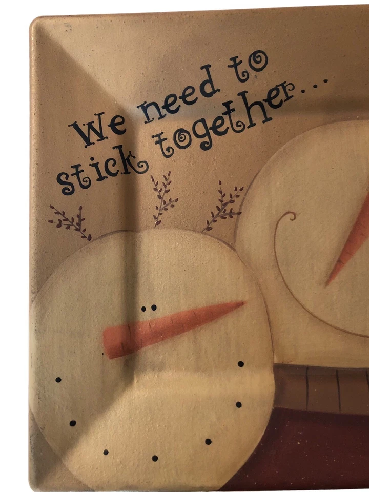 "Plato de 10"" Barbara Lloyd Hearthside Collection pareja de nieve invierno Navidad" Foto 4 de 4