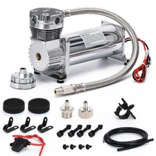 For Train Horns Air Horn Suspension Kit Silver 3/8" 12V 200PSI Air Compressor