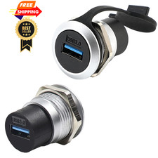 PENGLIN 2Pack USB 3.0 Panel Mount Coupler, Pass 2PCS USB3.0, Silver Black