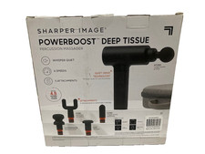 Sharper Image Powerboost Deep Tissue Massage Gun, Full Body Muscle Recovery