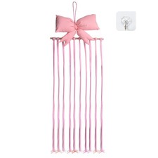 Bow Organizer, Pink Hair Holder Wall-Mounted Claw Clips Hanger Wall Hanging D...