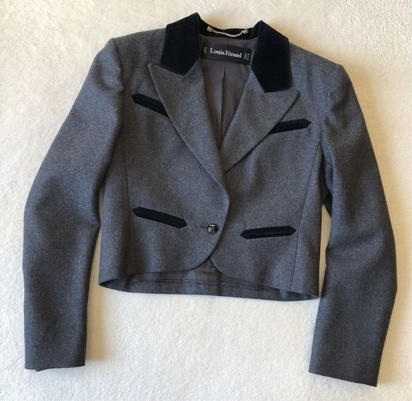 Women Louis Féraud Blazer Grey Wool 38