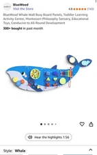 NEW BLUEWOOD Whale Wall Busy Board Panels, Toddler Learning Activity Center