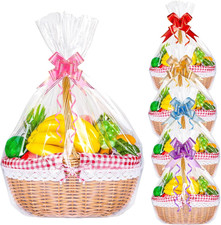 Large Cellophane Hampers Bags with Pull Bows, HCSSZ 10 Pack 20.5 X 27.6 Inches H