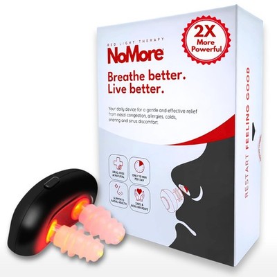 NoMore Red Light Therapy Nose Device - Dry Nose & Sinus Comfort, LED Nasal