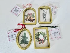 Target Bullseye Playground Christmas 2025 Set of 4 Vintage Gold Framed Ornaments