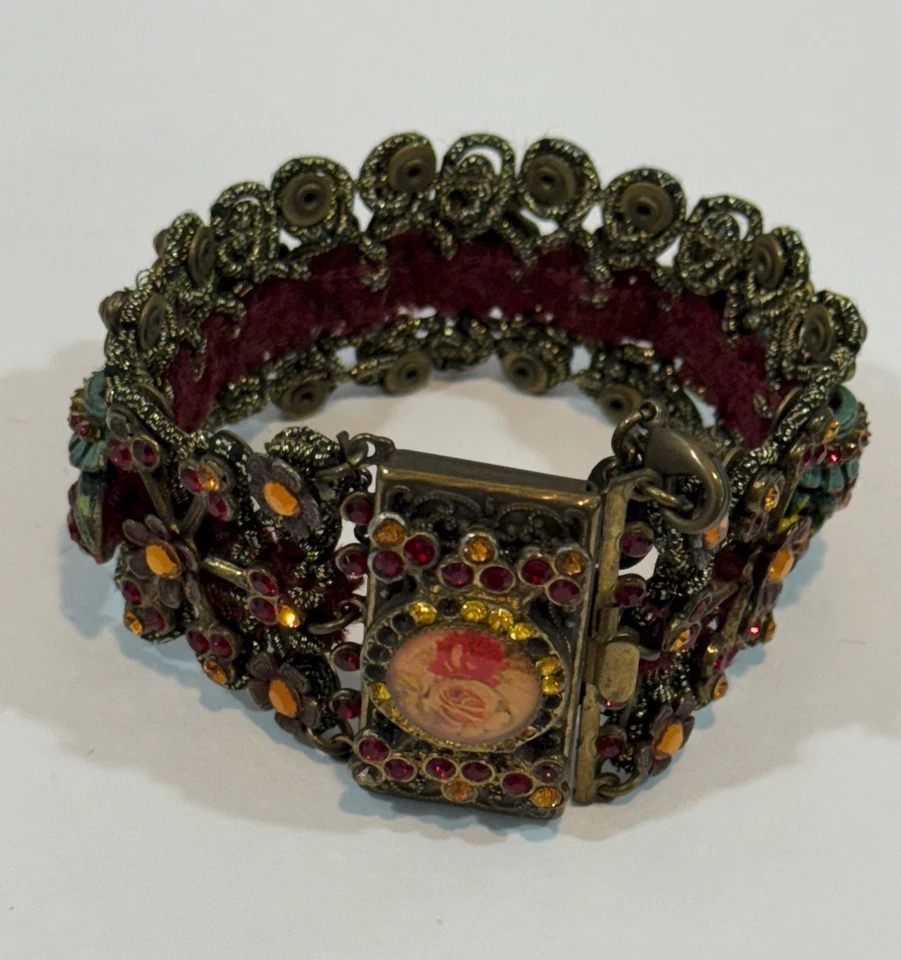 Pulsera de Cristal Rojo Michal Negrin Vintage, Nunca Usada, Cristal Colores Vibrantes Foto 3 de 4