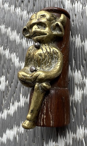 DE COLECCIÓN LATÓN MACIZO DIABLO DEMONIO IMP LATÓN ALDABA PUERTA LATÓN - Imagen 3 de 6
