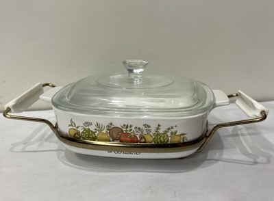Corning Ware L'Echalote Spice of Life 1-Quart Casserole Dish-Lid & Bowl Cradle