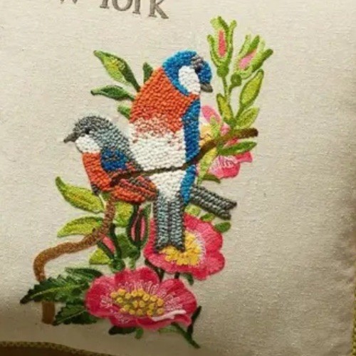 NEW SUNDANCE LIVING CATALOG “My Home State” Pillow NEW YORK Blue Bird Peony