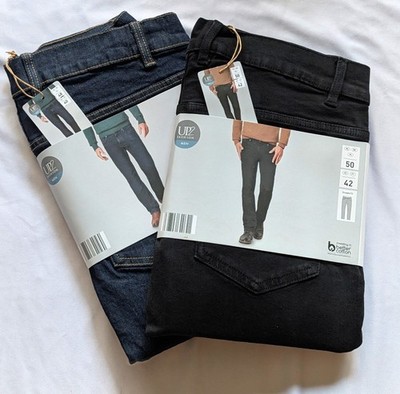Up2Fashion Herren Jeans Stretchjeans, Straight Fit, Blau / Schwarz Gr. 48-56