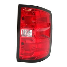 Tail Light Compatible with 2014-2018 Passenger Side Red Lens  Chrome Housing