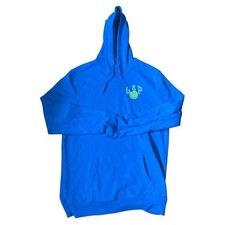 Gap Smiley Collaboration Rare SIZE L Blue Hoodie With Front Pouch Pocket Yel